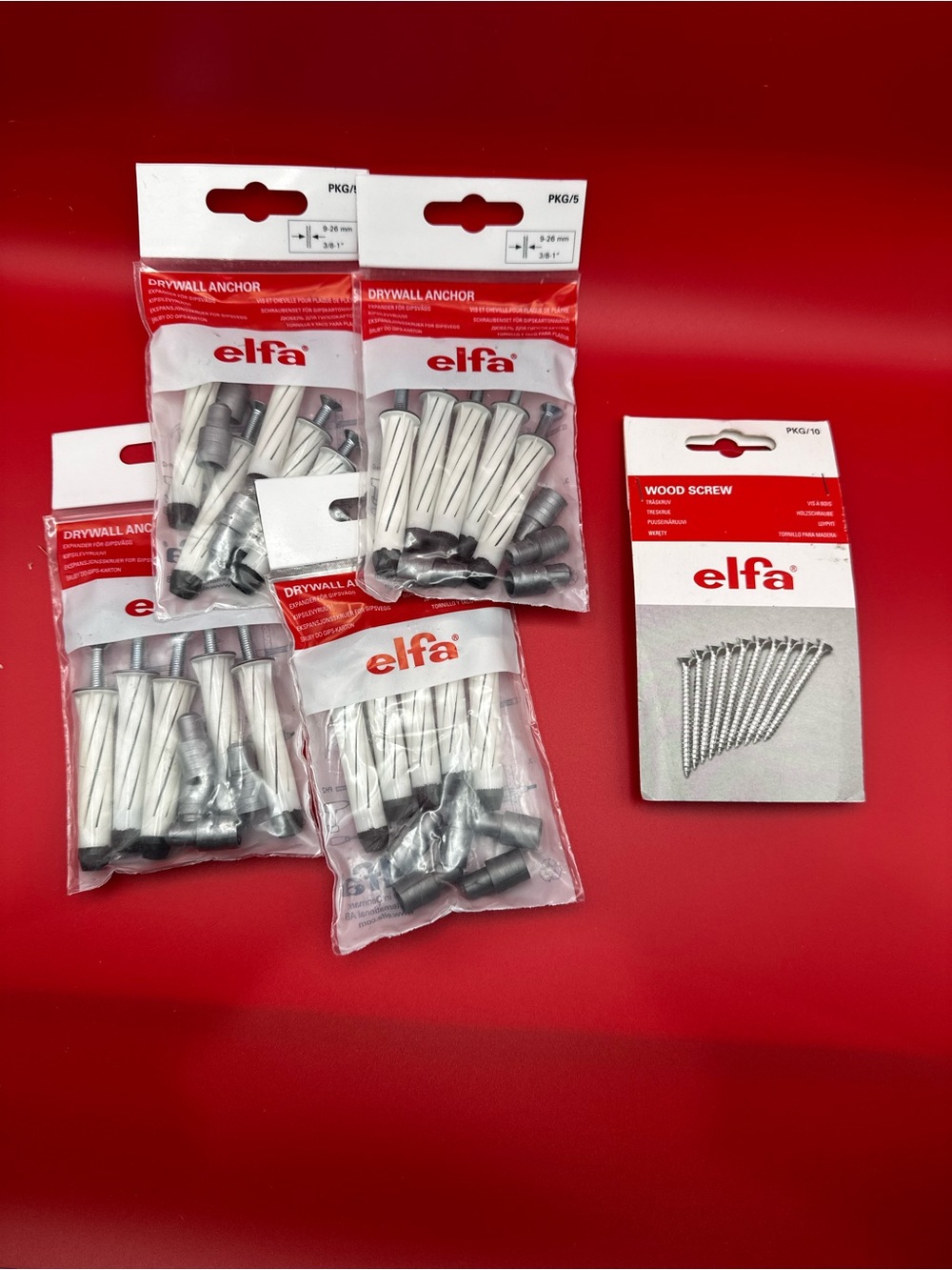 elfa Drywall Anchors & Wood Screws - Silver/White
